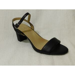 W627 Naturalizer Black Bristol Smooth Strappy Ankle Sandals Size 8.5 W